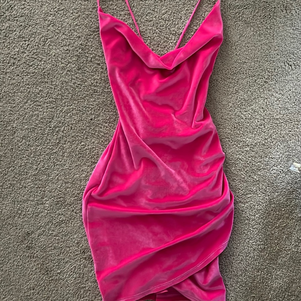 Lucy in the Sky Hot Pink Cowneck Dress